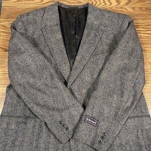 Barrington Men's Wool Gray Blazer Suit Jacket 2xl Two Button Inside Pockets